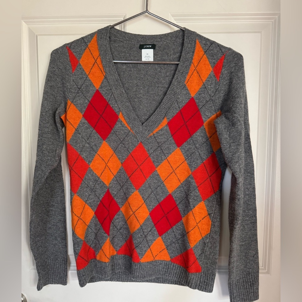 J crew Wool & Cashmere Argyle Sweater